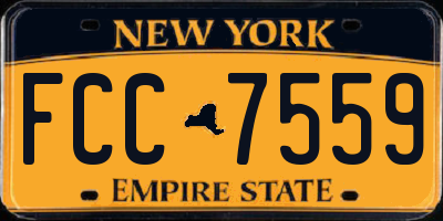 NY license plate FCC7559