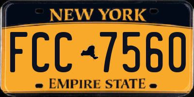 NY license plate FCC7560