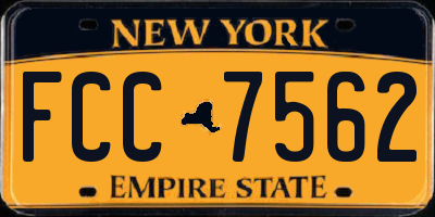 NY license plate FCC7562
