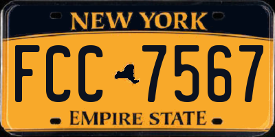 NY license plate FCC7567