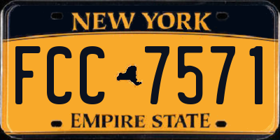 NY license plate FCC7571