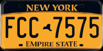 NY license plate FCC7575