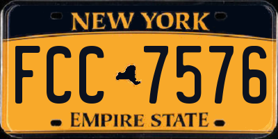NY license plate FCC7576
