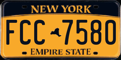 NY license plate FCC7580