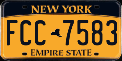 NY license plate FCC7583