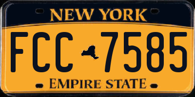 NY license plate FCC7585