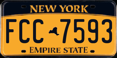 NY license plate FCC7593