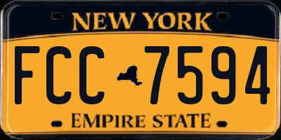 NY license plate FCC7594