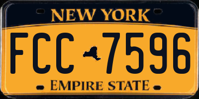 NY license plate FCC7596