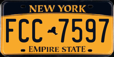 NY license plate FCC7597