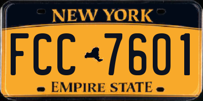 NY license plate FCC7601