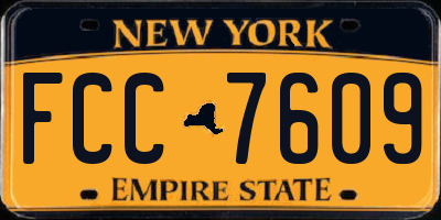 NY license plate FCC7609