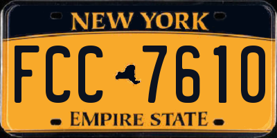 NY license plate FCC7610