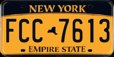 NY license plate FCC7613