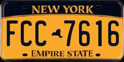 NY license plate FCC7616