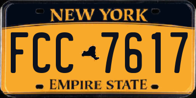 NY license plate FCC7617
