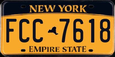 NY license plate FCC7618