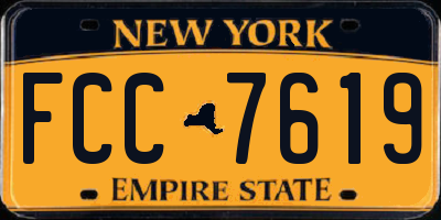 NY license plate FCC7619