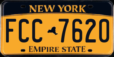 NY license plate FCC7620