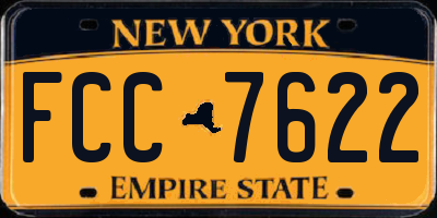 NY license plate FCC7622