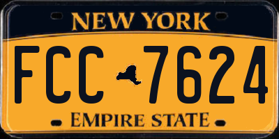 NY license plate FCC7624