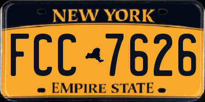 NY license plate FCC7626