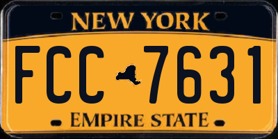 NY license plate FCC7631