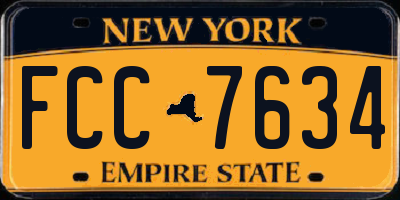 NY license plate FCC7634