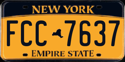NY license plate FCC7637