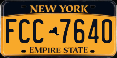 NY license plate FCC7640