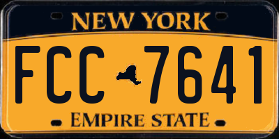 NY license plate FCC7641