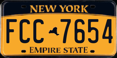 NY license plate FCC7654