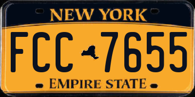 NY license plate FCC7655