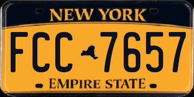 NY license plate FCC7657
