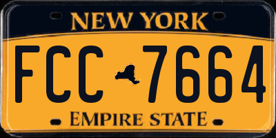 NY license plate FCC7664