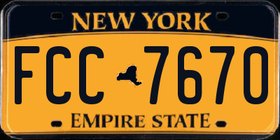 NY license plate FCC7670