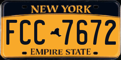 NY license plate FCC7672