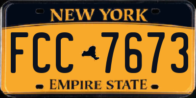 NY license plate FCC7673