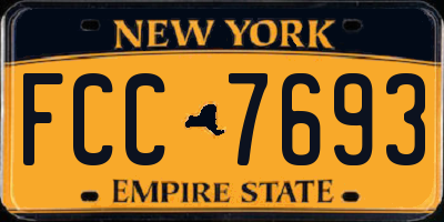 NY license plate FCC7693