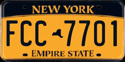 NY license plate FCC7701