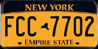 NY license plate FCC7702