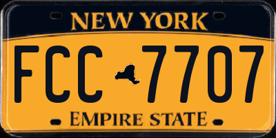 NY license plate FCC7707