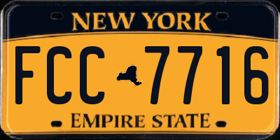 NY license plate FCC7716