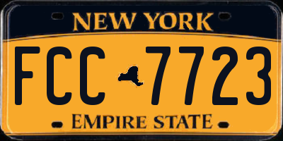 NY license plate FCC7723