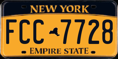 NY license plate FCC7728