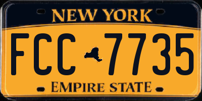 NY license plate FCC7735