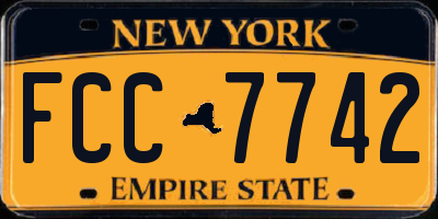 NY license plate FCC7742