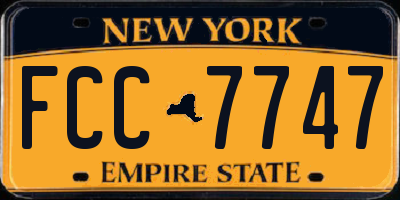 NY license plate FCC7747