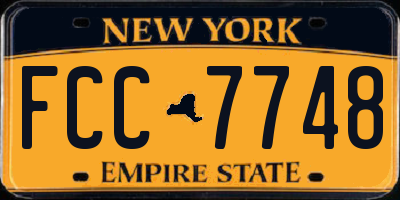 NY license plate FCC7748