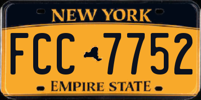 NY license plate FCC7752